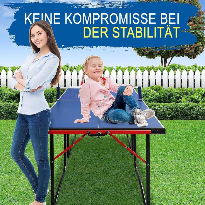 Портативний набір для настільного тенісу SereneLife середній: сітка, ракетки, стійка