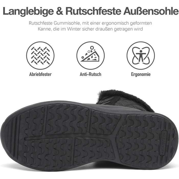 Чоботи зимові жіночі DANNTO, чорні, 41 EU, теплі, з підкладкою, непромокаючі