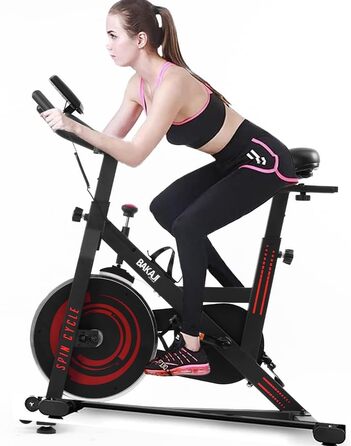 Велотренажер BAKAJI Spinning Bike з LCD-дисплеєм: час, калорії, відстань. Фітнес для дому, тренажерний зал, регульоване сидіння, кардіотренування.