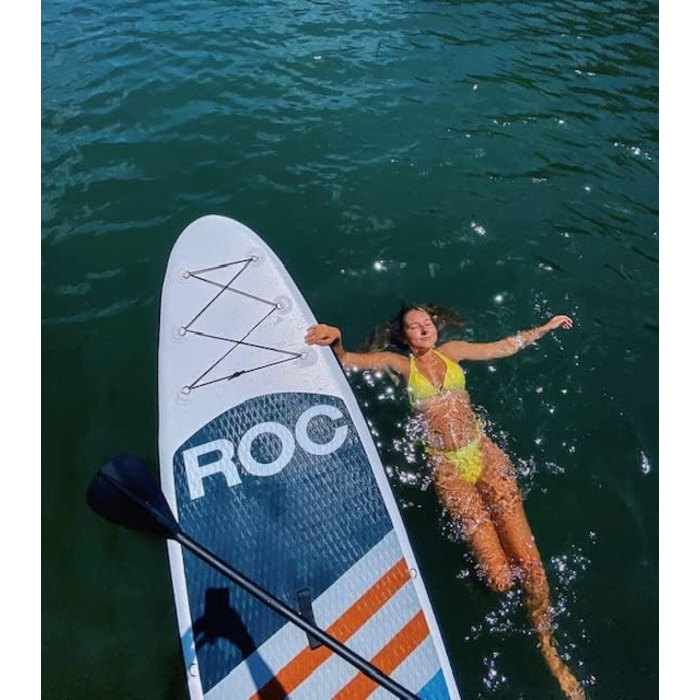 Надувний SUP-борд ROC з аксесуарами, широка та стійка платформа, неслизьке покриття для молоді та дорослих, Marineblau