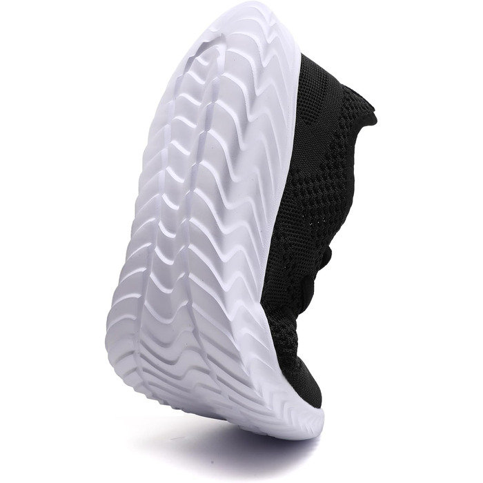 Чоловічі кросівки QIJGS для бігу та фітнесу, повсякденне взуття, модель Slip-on, розмір 46 EU, чорно-білі