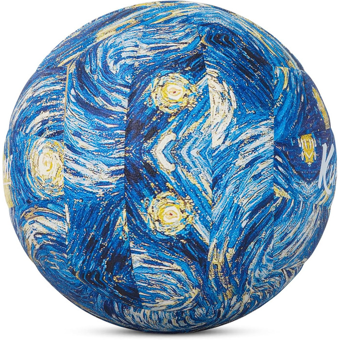 Волейбольний м'яч Kuangmi Weicher, розмір 5, для занять у приміщенні та на вулиці, тренування, пляжний волейбол, підходить для початківців, підлітків та дорослих (Van Gogh)