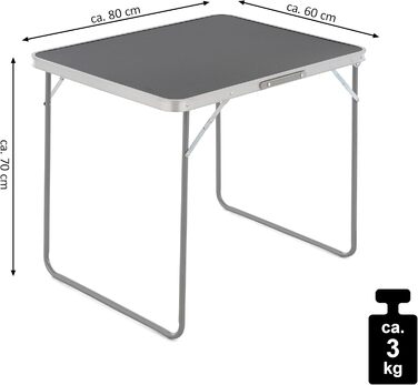 Складаний туристичний столик Nexos Trading 80x60x70 см – компактний, легкий, вологостійкий, з ручкою для перенесення