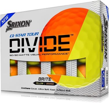 Гольф-м'ячі Srixon Q-Star Tour Divide, двокольорові, преміум-класу