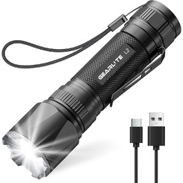 Ліхтар налобний світлодіодний Gearlite, перезарядна модель, 3000 люмен, тактичний, водонепроникний IP65, 3 режими, для кемпінгу, риболовлі, активного відпочинку