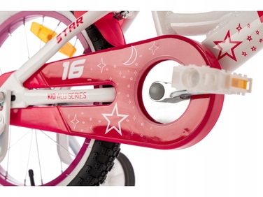 Дитячий алюмінієвий велосипед Karbon Star 16'' білий для дівчинки, 9 кг