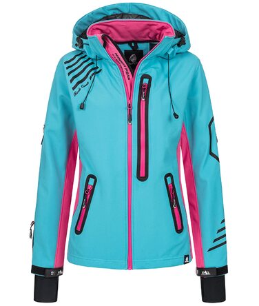 Жіноча куртка-вітровка Rock Creek Softshell D-402, розмір 4XL, бірюзово-рожева