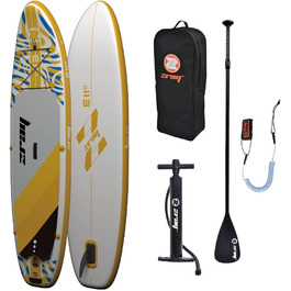 Надувна SUP-дошка Zray E11 Dropstitch, 335x81x13 см, жовта, з веслом, насосом і сумкою