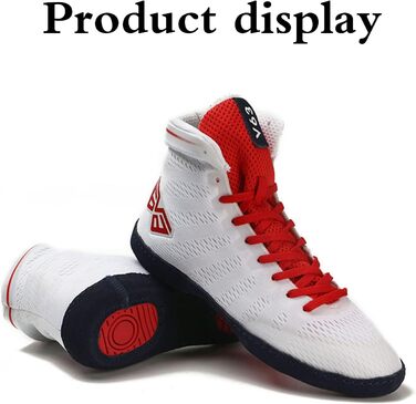 Боксівські кросівки для жінок та чоловіків, 44EU, червоно-білі: стабільність, комфорт, для боксу, боротьби, кікбоксингу та ін.