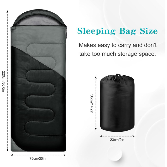 Спальний мішок Yarmiene 3-4 сезони, для дорослих та дітей, чорний+сірий