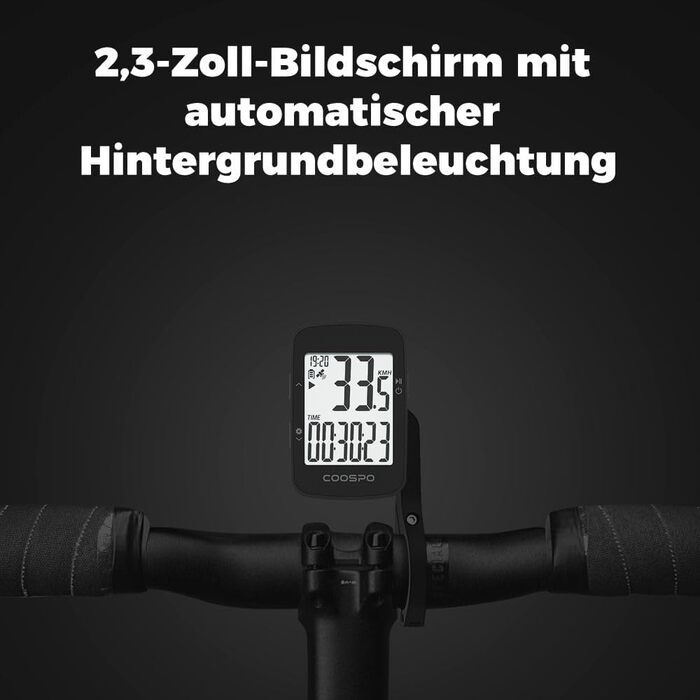 Велокомп'ютер COOSPO BC26 GPS, бездротовий, Bluetooth 5.0/ANT+, IP67, водонепроникний, 2,3