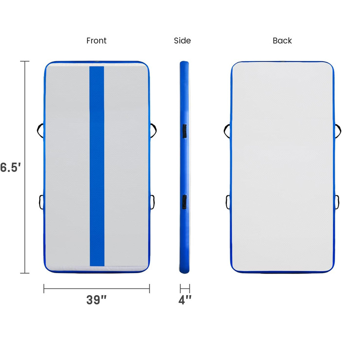 Надувний килимок для гімнастики Tuxedo Airtrack Mat 2M/3M/4M, 10 см, з електропомпою, для дому/залу/черепліки/йоги