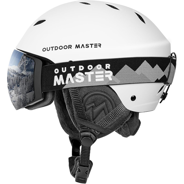 Набір для сноубордингу та лижного спорту Outdooraster: шолом, маска PRO, для жінок, чоловіків, молоді, білий, XL