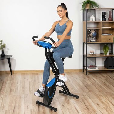 Гімнастичний тренажер Gymtek FX600: складаний, магнітний, до 120 кг, 8 рівнів опору, LCD дисплей, чорно-синій