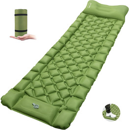 Каремат для сну ONTYZZ Outdoor, туристичний, самонадувний, легкий, антиковзаючий, з помпою, армійний колір