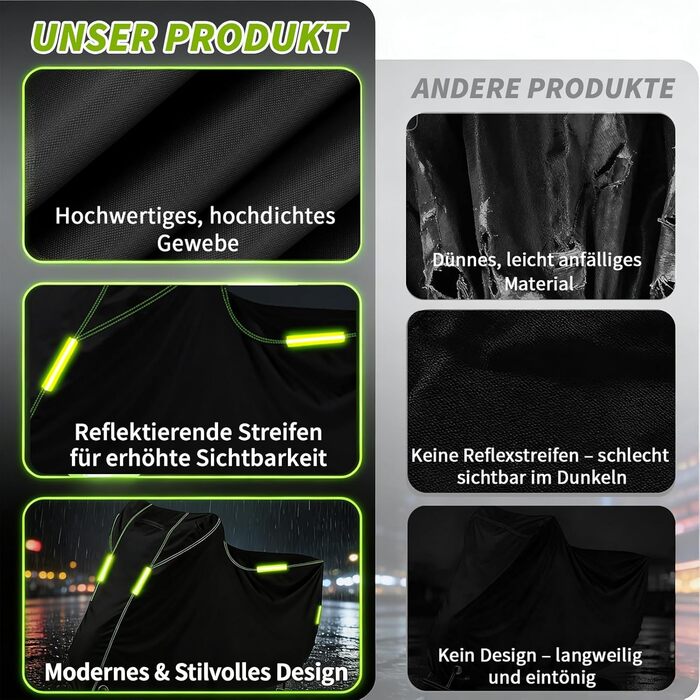 Водонепроникний чохол для мотоцикла та скутера 210D Oxford (200x105x125 см) — захисний зовнішній тент від дощу, снігу та UV-випромінювання, XXS