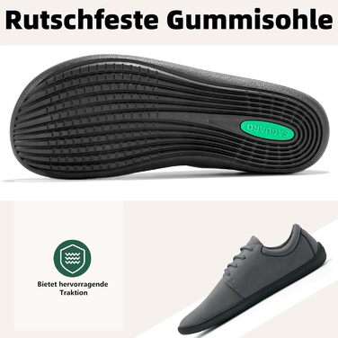 Чоловічі тапочки-мінімалісти SAGUARO Noble II, сірі, розмір 36-48. Легкі, з широкою передньою частиною та антиковзкою підошвою.