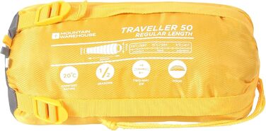 Сплячий мішок Mountain Warehouse Traveller 50 - 220 x 80 x 50 см - вітростійкий, блакитно-зелений, регульована довжина