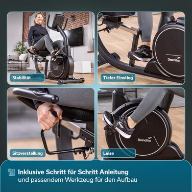 Ергометр велотренажер Skandika Liege P14/P8-H Comfort з Bluetooth та сенсорним екраном до 150 кг