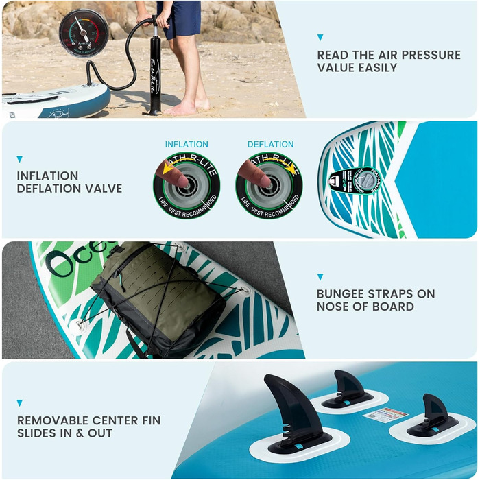 Надувна SUP-дошка FunWater Dolphin для дорослих, повний комплект: весло, насос, рюкзак, ланцюг, водонепроникна сумка