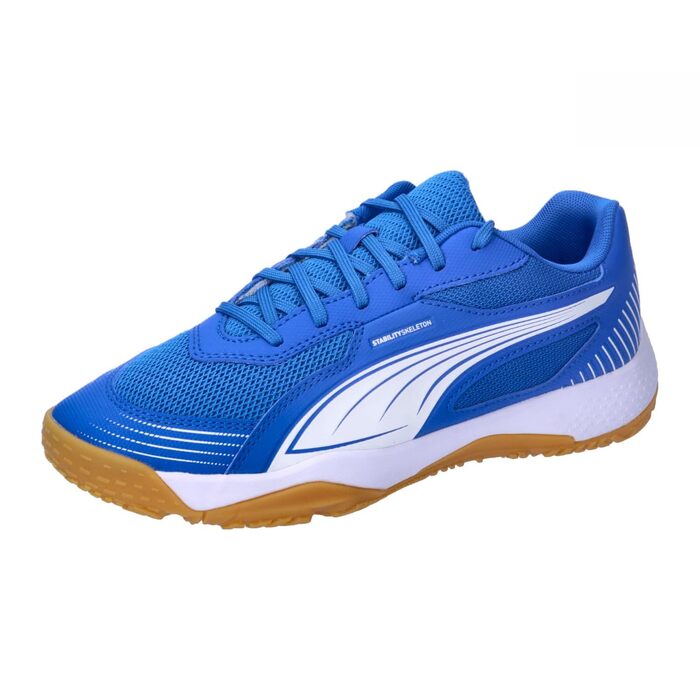 Дитячі унісекс кросівки для залу Puma Solarflash III Jr Indoor Court Shoe, синій/білий, розмір 28 EU