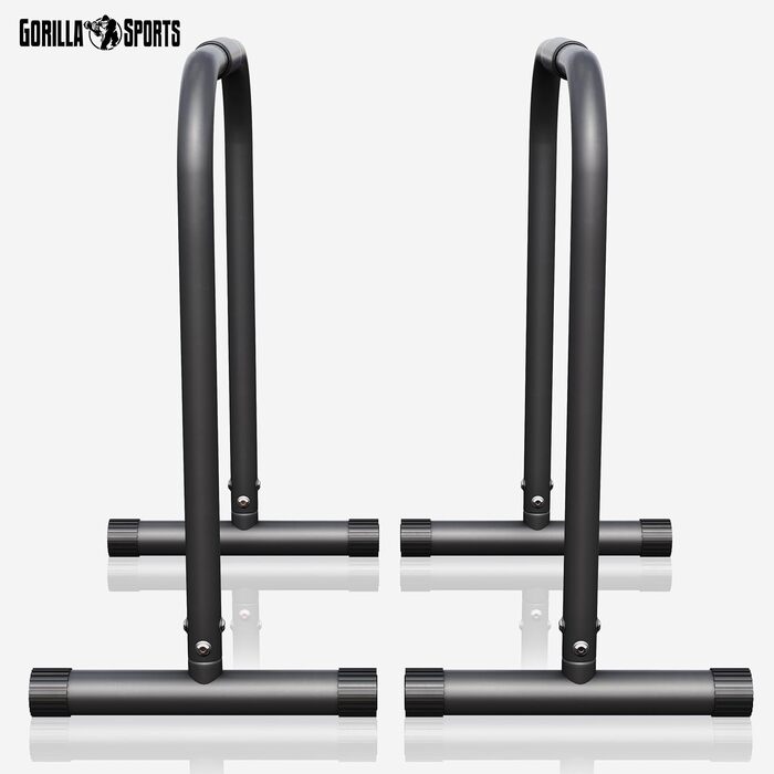 Паралетси GORILLA SPORTS, 2 шт, 61x38x73 см, до 200 кг, нековзкі, для віджимань, діпів, кросфіту та каллістеніки, стійки для тренувань, вибір кольору