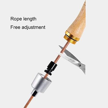 Стрибкове канат зі шкіри з дерев'яною ручкою, 2.4 м, аксесуар для фітнесу