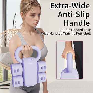 Регульований набір гантелей з кулькою, 4 в 1, 2.5-5.5 кг для жінок, тренування вдома, фітнес, зелений/фіолетовий