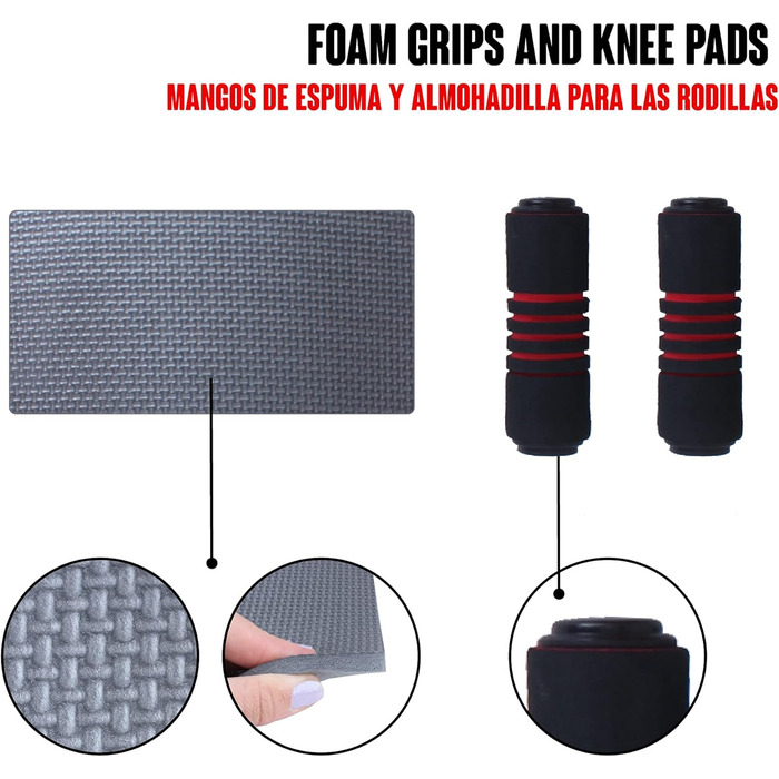 Набір для дому Calma Dragon 2-в-1: ролер для пресу та скакалка, фітнес-тренажер, червоний