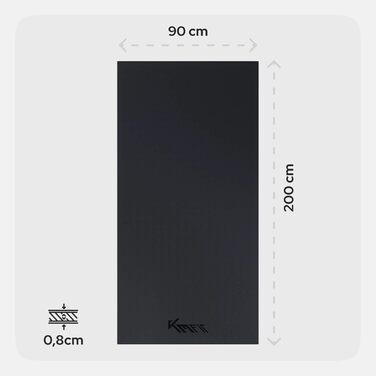 Захисний килимок для підлоги KM-Fit під тренажери: протиковзкий, шумопоглинаючий та віброгасячий мат для фітнесу, йоги та пілатеса (200x90x0.8 см)