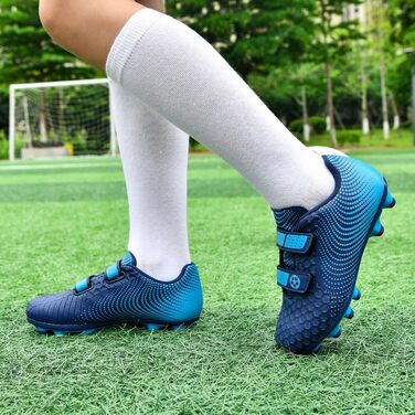 Дитячі футбольні бутси для хлопчиків та дівчаток, низькі, для тренувань та занять спорту на відкритому повітрі, унісекс, розмір 28-37, блакитні