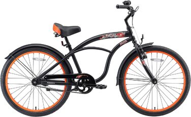 Дитяче велосипед BIKESTAR 24 дюйми для хлопчиків та дівчаток від 6 років | Круізер | Чорний колір