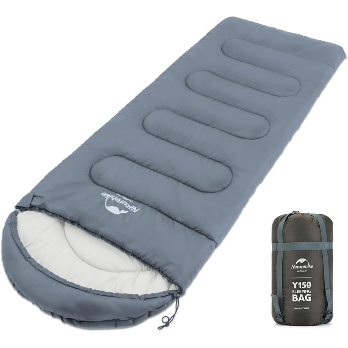 Спальний мішок Naturehike з капюшоном для кемпінгу, легкий та зручний, ідеальний для відпочинку на природі та подорожей, колір блакитний (7~11°C)