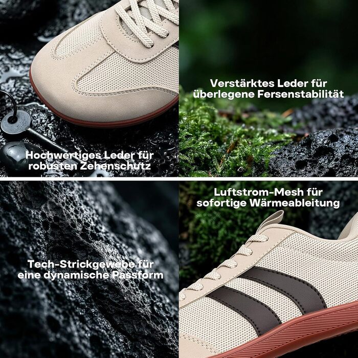Кросівки-босоніжки Sosenfer Barfußschuhe унісекс, slip-on з широким носком та сіткою, хакі, 44 EU