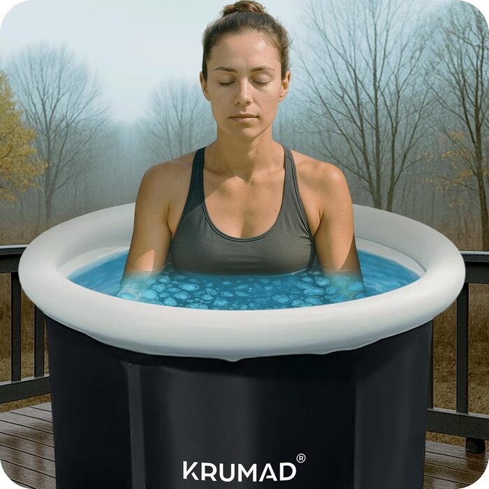 Естонна 320 L – Складана ванна для дорослих, для відпочинку та холодотерапії з насосом, кришкою, клапаном та підтримуючі трубки – Міцна ванна з ПВХ