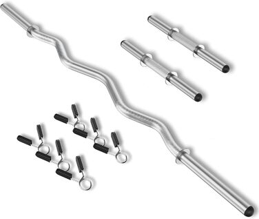 WINNOW Curlstange EZ Bars Комплект: штанга та гантельні рукоятки для важкої атлетики, паверліфтингу, присідань, випадів, тренувань у спортзалі