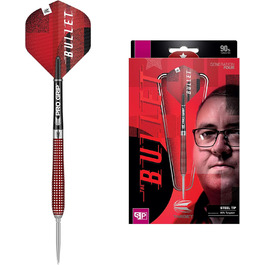 Дротики для дартсу Target Stephen Bunting Gen 4, 90% вольфрам, Swiss Point, сталь, сріблясто-червоні, 12 г