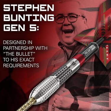 Професійний набір дротиків Target Stephen Bunting G5 95% вольфрам, сталевий наконечник Swiss Point, 18/22/23/25 г, з інструментом