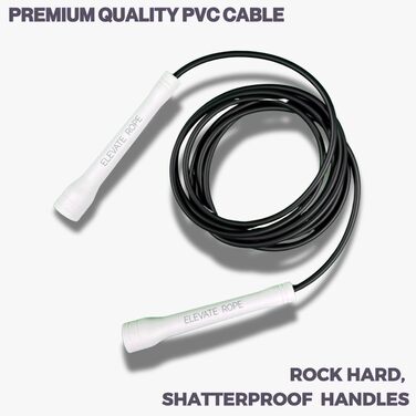 Стрибкове канат Elevate Speed Rope MAX - професійний, 5 мм, 3 м, з міцного PVC та нейлону, чорний