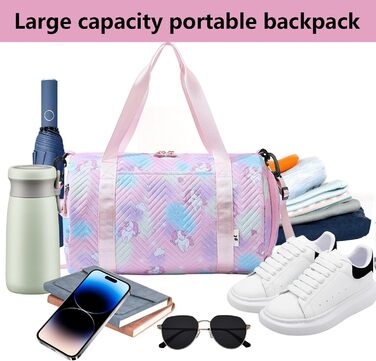 Спортивна сумка з єдинорогом, рожева - для тренувань та спорту (унісекс)