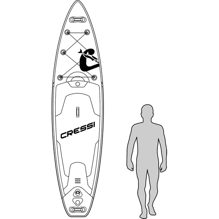 Надувна SUP-дошка Cressi iSUP комплект для дорослих, швидке накачування, аксесуари для транспортування, універсальна