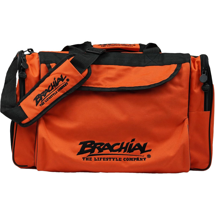 Чоловіча спортивна сумка Brachial Premium, помаранчева, водостійка, з відділенням для взуття та плечовим ременем, для спортзалу, розмір M