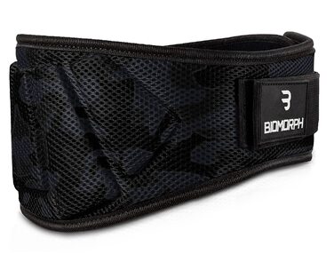 Пояс для важкої атлетики BIOMORPH: Powerlifting, Crossfit, Bodybuilding (камуфляж чорний, XS - 75 см)