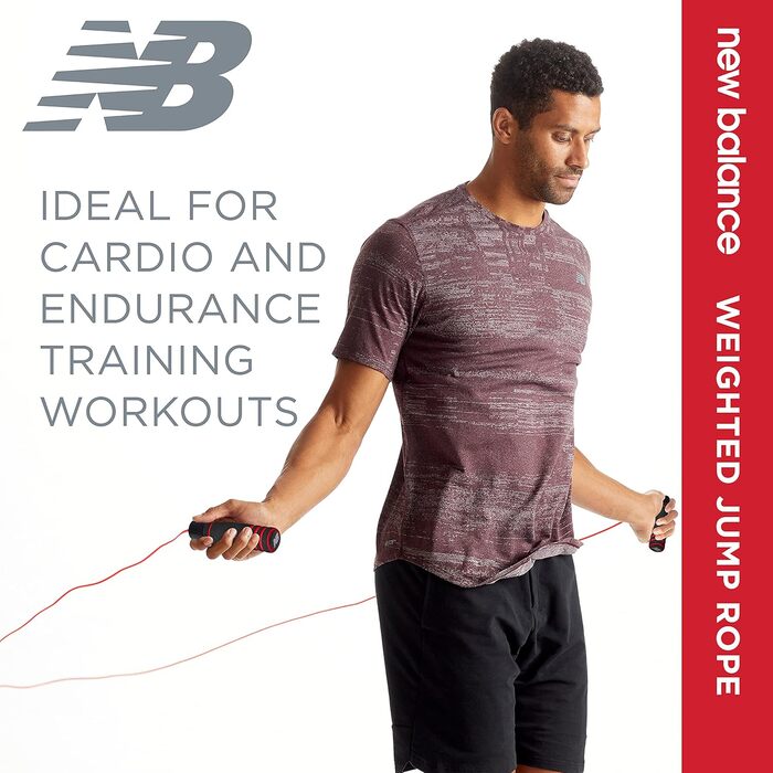 Скакалка New Balance з обтяженням 1 фунт для чоловіків та жінок, регульована довжина, для фітнесу та тренувань