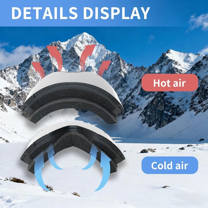 Скі-маска VCOROS YH693C з магнітною OTG, захист від УФ, проти запотівання, REVO покриття, регульований ремінь, сноуборд маска для катання на лижах 02-Срібло/Білий (VLT13%)