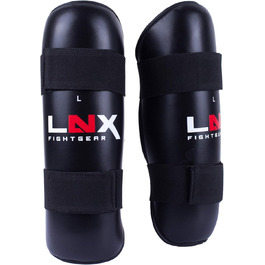 Захисні щитки LNX Performance Pro для гомілки, чорні, ідеальні для ТКД, кікбоксингу, карате, єдиноборств