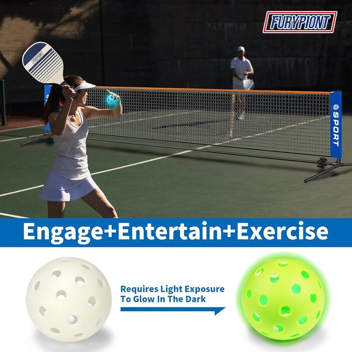 Набір для піклболу: сітка, 2 ракетки, 8 м'ячів, сумка - для дітей та початківців