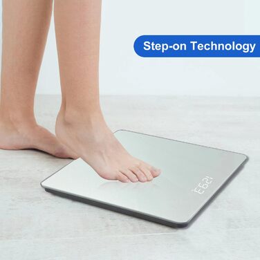 Електронні ваги для тіла Homebuds Digitale Personenwaage, висока точність, LED-дисплей, 182 кг, блакитний колір