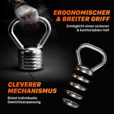 Кетлбел Northdeer сталевий регульований 5/10 кг - гиря для силових тренувань, фітнесу та домашніх тренувань