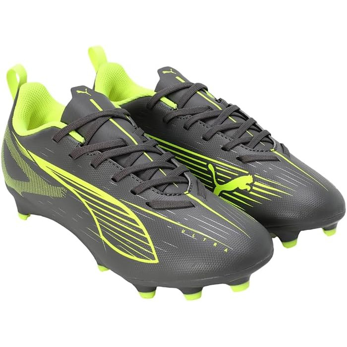 Дитячі футбольні бутси PUMA Ultra 5 Play FG/AG Jr – 38 EU, Matte Aged Silver Yellow Alert